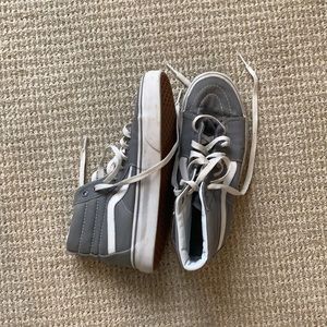 Gray high top vans size 7 men’s, 8.5 women’s